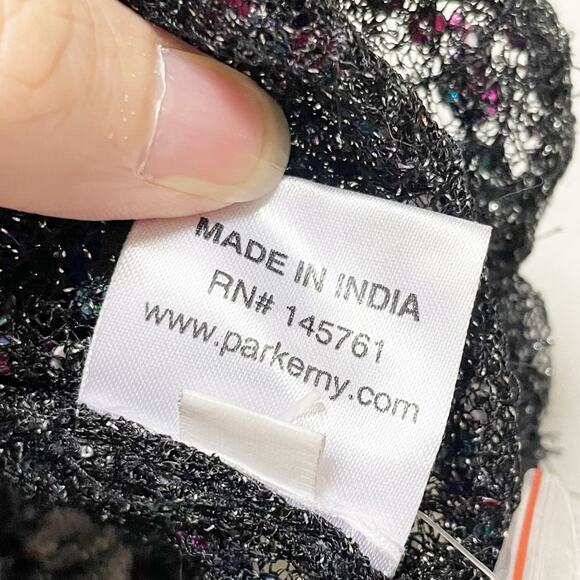 Parker Anna Short Sleeved Sequined Crewneck Multicolor Blouse - Picture 7 of 13